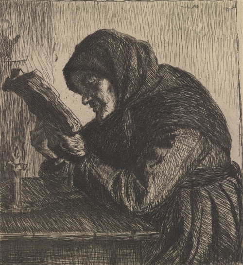 Digital Print - Reading old woman by Anna Ancher
