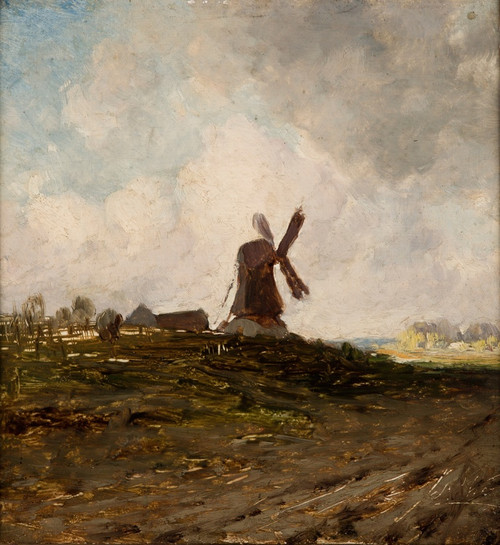 Digital Print - Landscape with a Windmill by Antoni Kozakiewicz