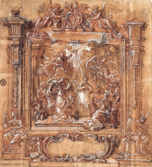 Digital Print - Cardinal Albani is offered the Tiara by Giuseppe Passeri