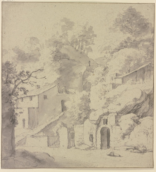 Digital Print - Houses in front of a cliff by Jan Asselijn