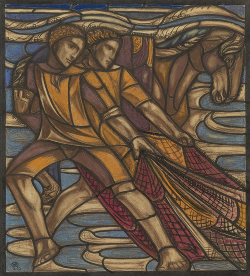 Digital Print - Ontwerp voor raam in het Nederlands Paviljoen op de tentoonstelling Arts Dcoratifs te Parijs, 1925 by Richard Nicolas Roland Holst
