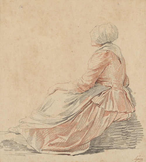 Digital Print - Seated Woman in Profile by Nicolas Bernard Lpici