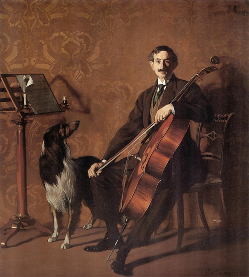 Digital Print - El violonchelista Juan de Azurmendi by Ignacio Zuloaga