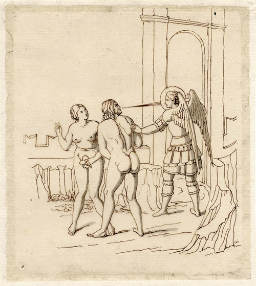 Digital Print - The expulsion from Paradise, after a fresco in the Camposanto at Pisa by David Humbert de Superville