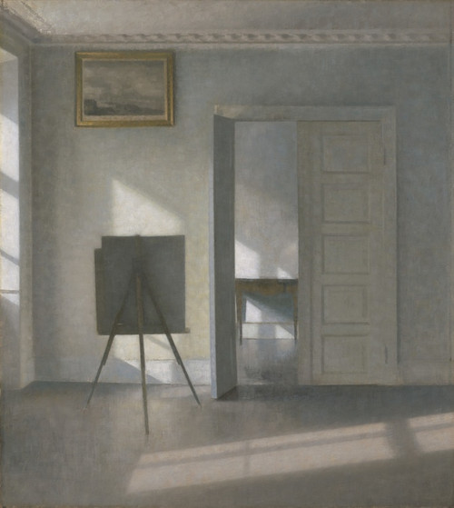 Digital Print - Interior with an Easel, Bredgade 25 by Vilhelm Hammershi