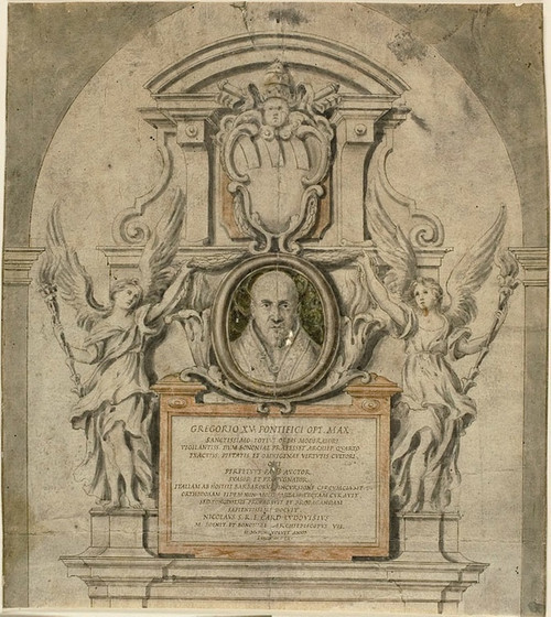 Digital Print - Design for Memorial to Pope Gregory XV by After Alessandro Algardi