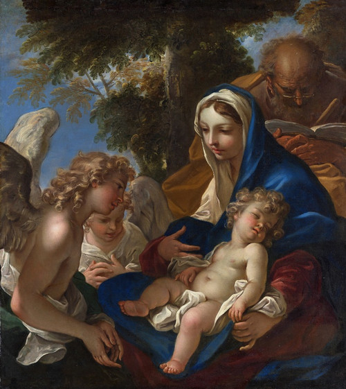 Digital Print - The Holy Family with Angels by Sebastiano Ricci