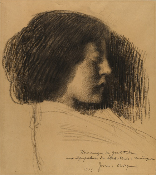 Digital Print - Head of a Girl by Joseph-Marius Jean Avy