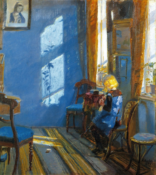 Digital Print - Sunlight in the blue room by Anna Ancher