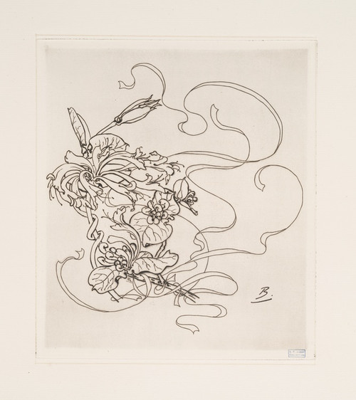 Digital Print - Assiette (chevre-feuille). by Flix Bracquemond