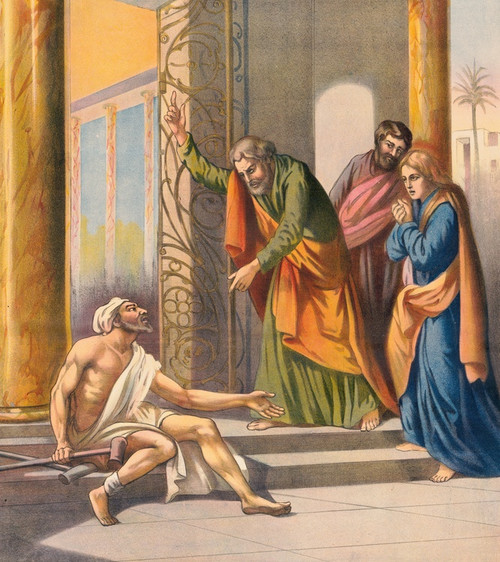 Digital Print - Peter and John in the temple by Stecher Litho. Co