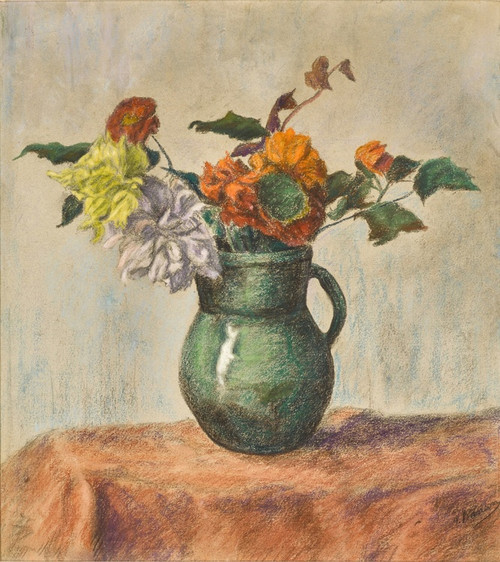 Digital Print - Fleurs dans un pot vert by Paul Ranson