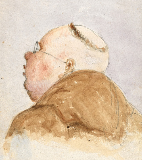 Digital Print - Mnch mit Brille von hinten by Paul Franz Otto