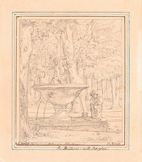 Digital Print - Study for Scene from the Garden of Villa Borghese in Rome by Jrgen Roed