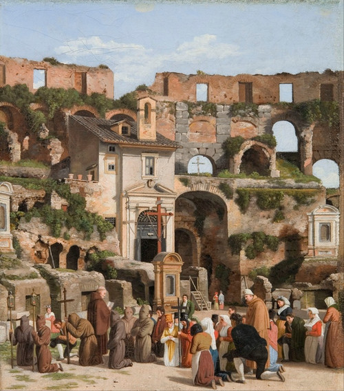 Digital Print - View of the interior of the Colosseum by Christoffer Wilhelm Eckersberg