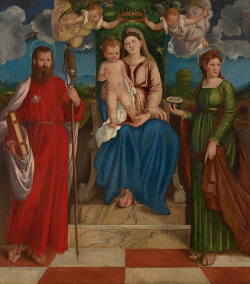 Digital Print - The Madonna and Child with Saint James and Saint Lucy by Girolamo Denti