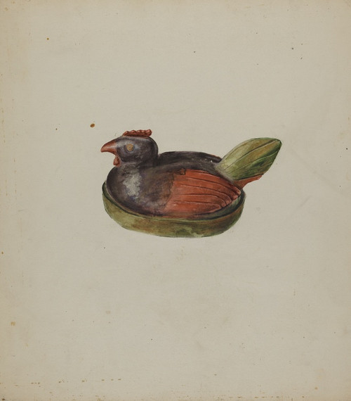 Digital Print - Pa. German Toy Hen by Robert Harlow