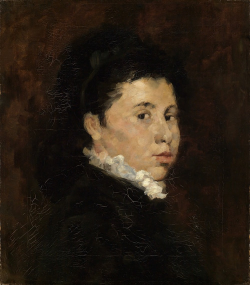 Digital Print - Bildnis einer Dame in schwarzem Kleid mit weier Halskrause by Wilhelm Leibl