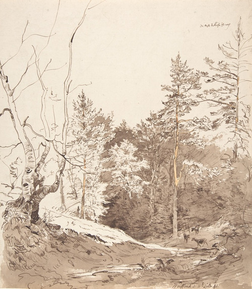 Digital Print - Landscape with cattle in Weibach on the Rhn by Carl Wagner