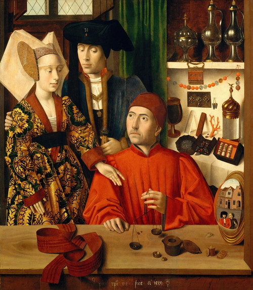 Digital Print - A Goldsmith in his Shop by Petrus Christus