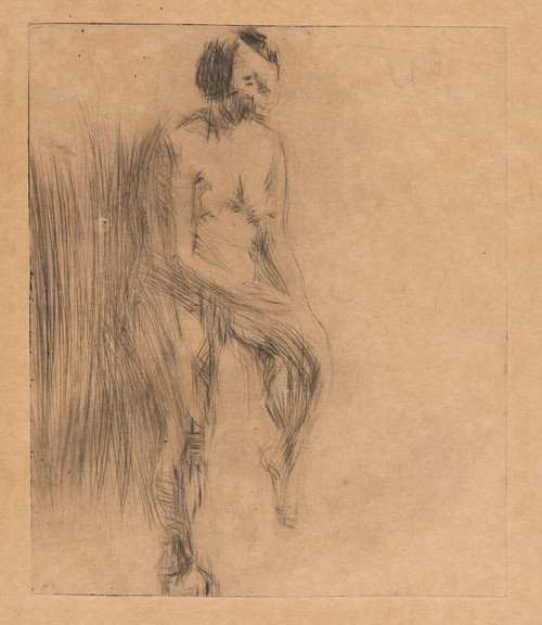 Digital Print - Sittende naken modell by Ludvig Karsten