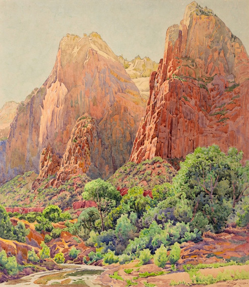 Digital Print - The Patriarchs, Zion National Park by Gunnar Mauritz Widforss