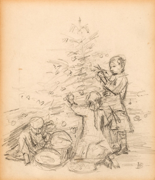 Digital Print - Christmas scene study for postcard by Pierre Bonnard