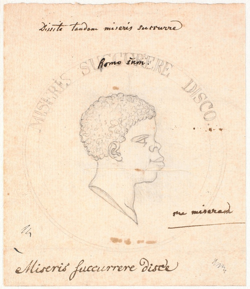 Digital Print - Hovedet af en sort afrikaner, indfldet i en cirkel by Nicolai Abildgaard