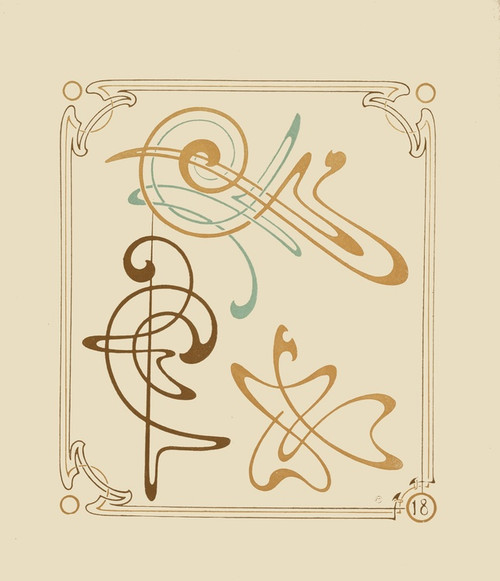 Digital Print - Abstract design based on arabesques by Alphonse Mucha