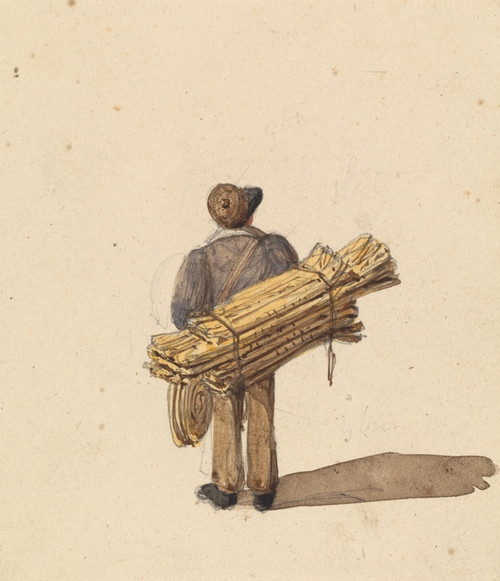 Digital Print - Sketches from Life in Paris; Man with Hanks of Rope by Ambrose Poynter