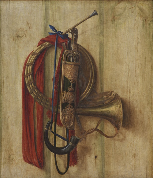 Digital Print - Trompe L'oeil With Christian V's Equipment For Riding To Hounds by Cornelius Norbertus Gijsbrechts