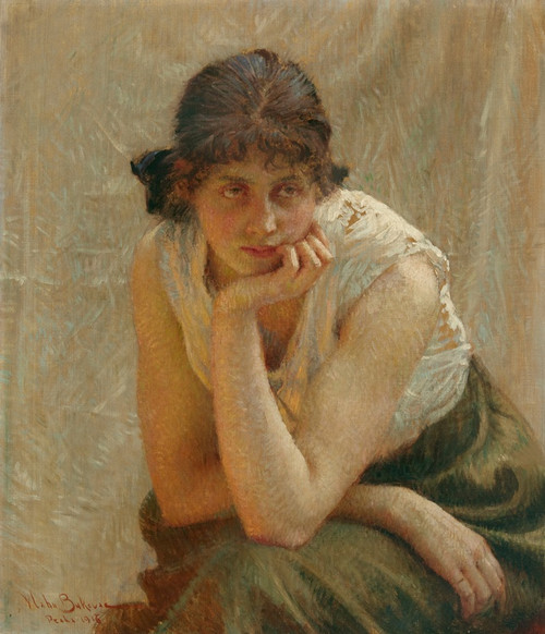 Digital Print - A portrait of the artist's daughter by Vlaho Bukovac
