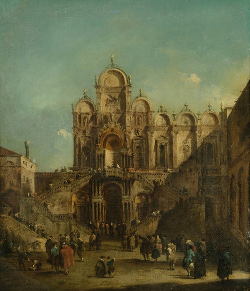 Digital Print - View Of Campo San Zanipolo With The Loggia Erected On The Occasion Of The Blessing Of Pope Pius Vi by Francesco Guardi