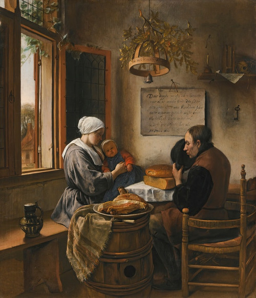 Digital Print - The prayer before the meal by Jan Steen