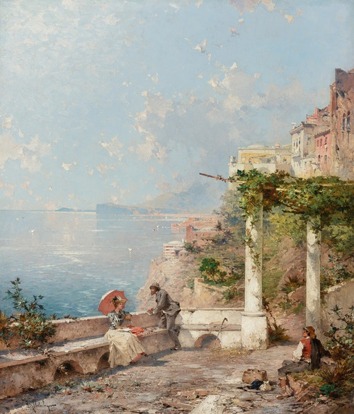 Digital Print - Sorrento, On The Bay Of Naples by Franz Richard Unterberger