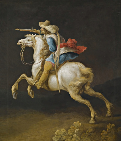 Digital Print - A Cavalry Officer Charging by Gerrit Claesz. Bleker