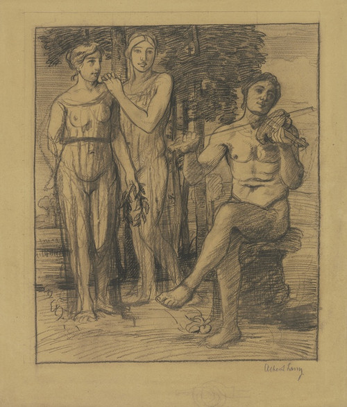Digital Print - Apollo and two muses by Albert Lang