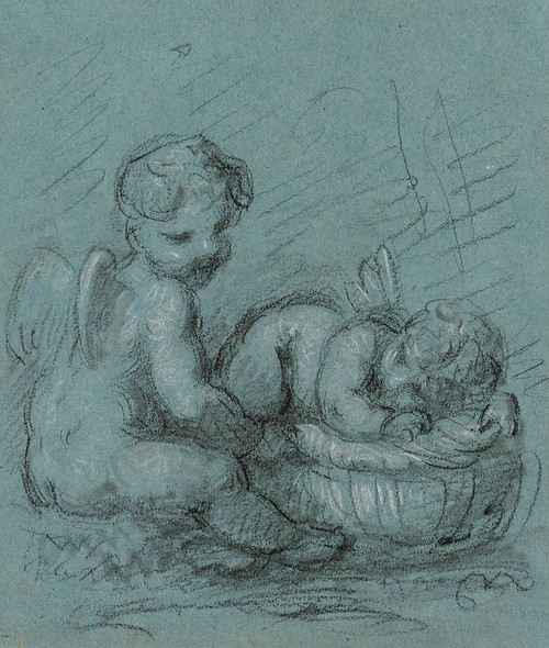 Digital Print - Amours couchs by Pierre-Paul Prud'hon Digital Print - Amours couchs by Pierre-Paul Prud'hon