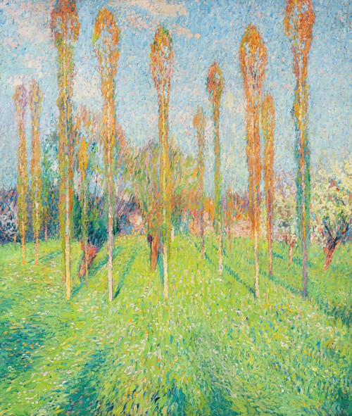 Digital Print - Prairie ensoleille aux peupliers by Henri Martin