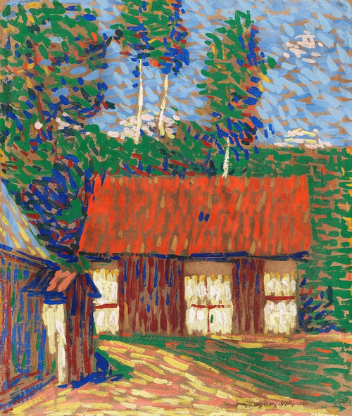 Digital Print - Rotes Dach by Arthur Segal