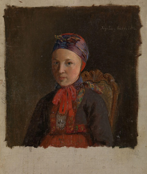 Digital Print - Portrait of Ingeborg Anderdatter Gulsvig by Adolph Tidemand