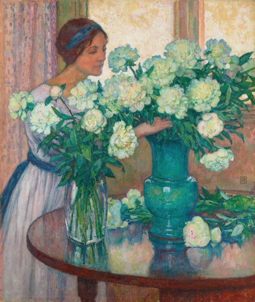 Digital Print - Les Pivoines blanches by Theo van Rysselberghe