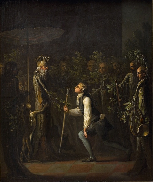 Digital Print - The Potuans are Surprised to see Niels Klim Genuflect in front of the Wise Prince by Nicolai Abildgaard