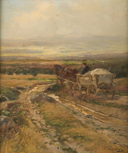 Digital Print - Horse cart on a hill by Hugo Mhlig