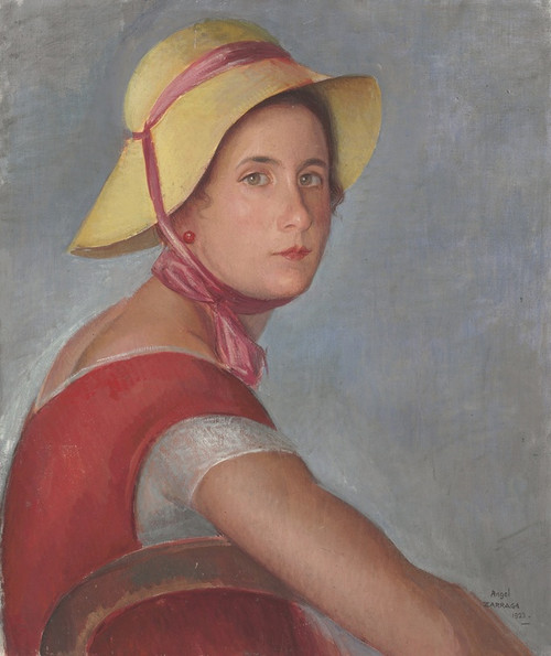Digital Print - Femme au Chapeau (Portrait of Jeannette Ivanoff) by ngel Zrraga
