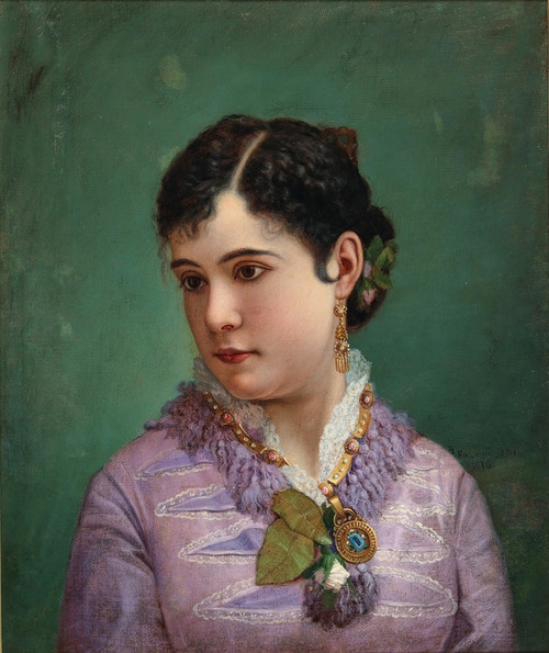 Digital Print - Portrait Of Julia Dunphy Piercy by Vlaho Bukovac