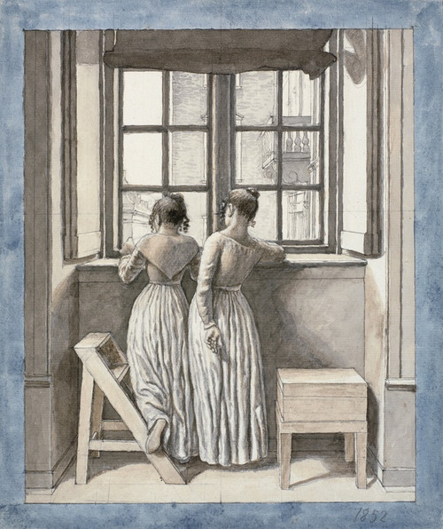 Digital Print - At a Window in the Artist's Studio by Christoffer Wilhelm Eckersberg