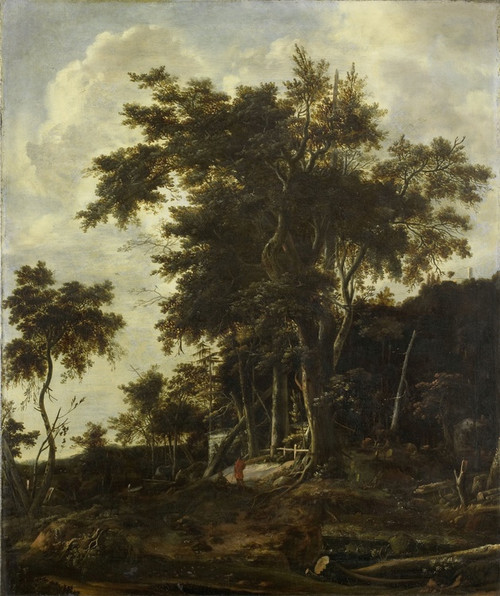 Digital Print - Forest landscape with a woodsman's shed by Roelant Roghman