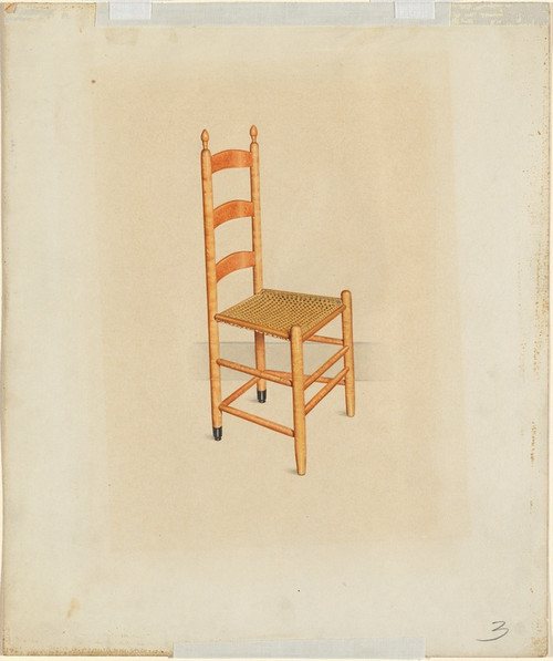 Digital Print - Shaker Tilting Chair by John W. Kelleher Digital Print - Shaker Tilting Chair by John W. Kelleher