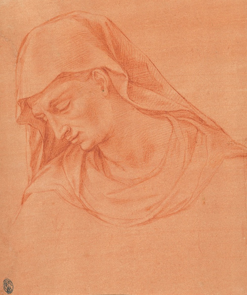 Digital Print - Head of a Mourning Woman in Profile to the Left by Girolamo Macchietti